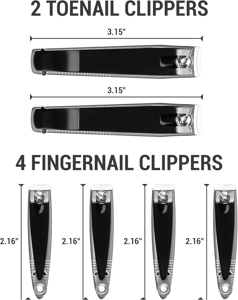 CERTIGEN Nail Clippers Set 6 -Pack - Includes Toenail Clippers, Fingernail Clipper, and Finger Nail Clippers for Men and Women Adult, Toe Nail and Fingernail Clipper Kit - Image 4